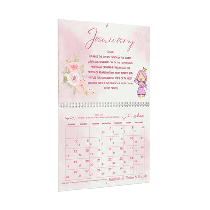 The Hijabi Hues Islamic 2025 Calendar with Characters and Islamic Months