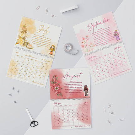 The Hijabi Hues Islamic 2025 Calendar with Characters and Islamic Months